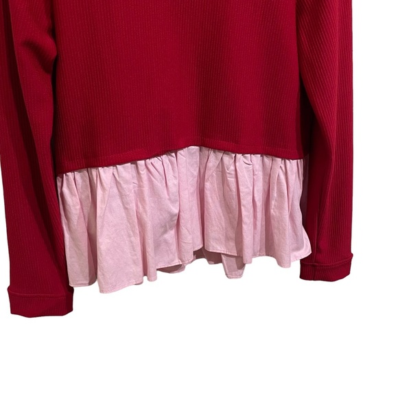 Goodnight Macaroon‎ Women's Long Sleeve Ruffled Hem Shirt Red Pink

Size Small - Picture 3 of 4